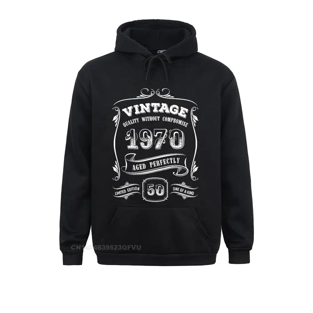 

Vintage 1970 Aged Perfectly Pullover Hoodie Adult Harajuku Women Premium Cotton Birthday Gift 50 Years Old Men's Sweater New