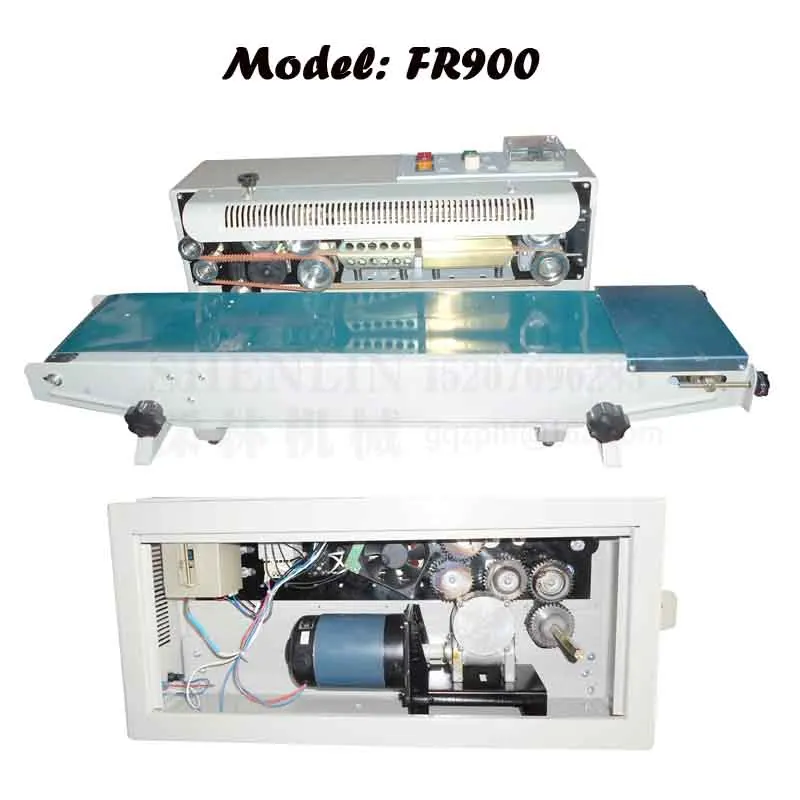 Continous plastic bag sealing machine automatic sealer aluminum foil package sealing machine food bag sealer pack FR770/900/1000