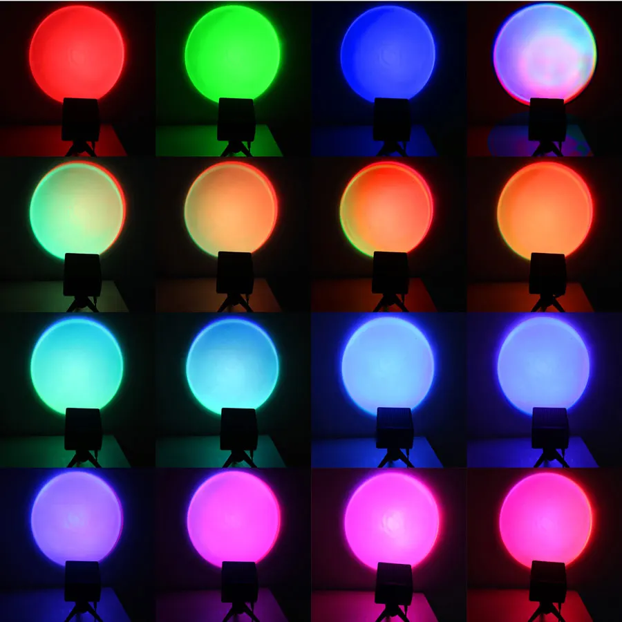 ESHINY RGB LED 16 Colors Sunset Light Night USB Rainbow Full color Projector Atmosphere Sun pictures Lamp Room Bar Cafe B211N8