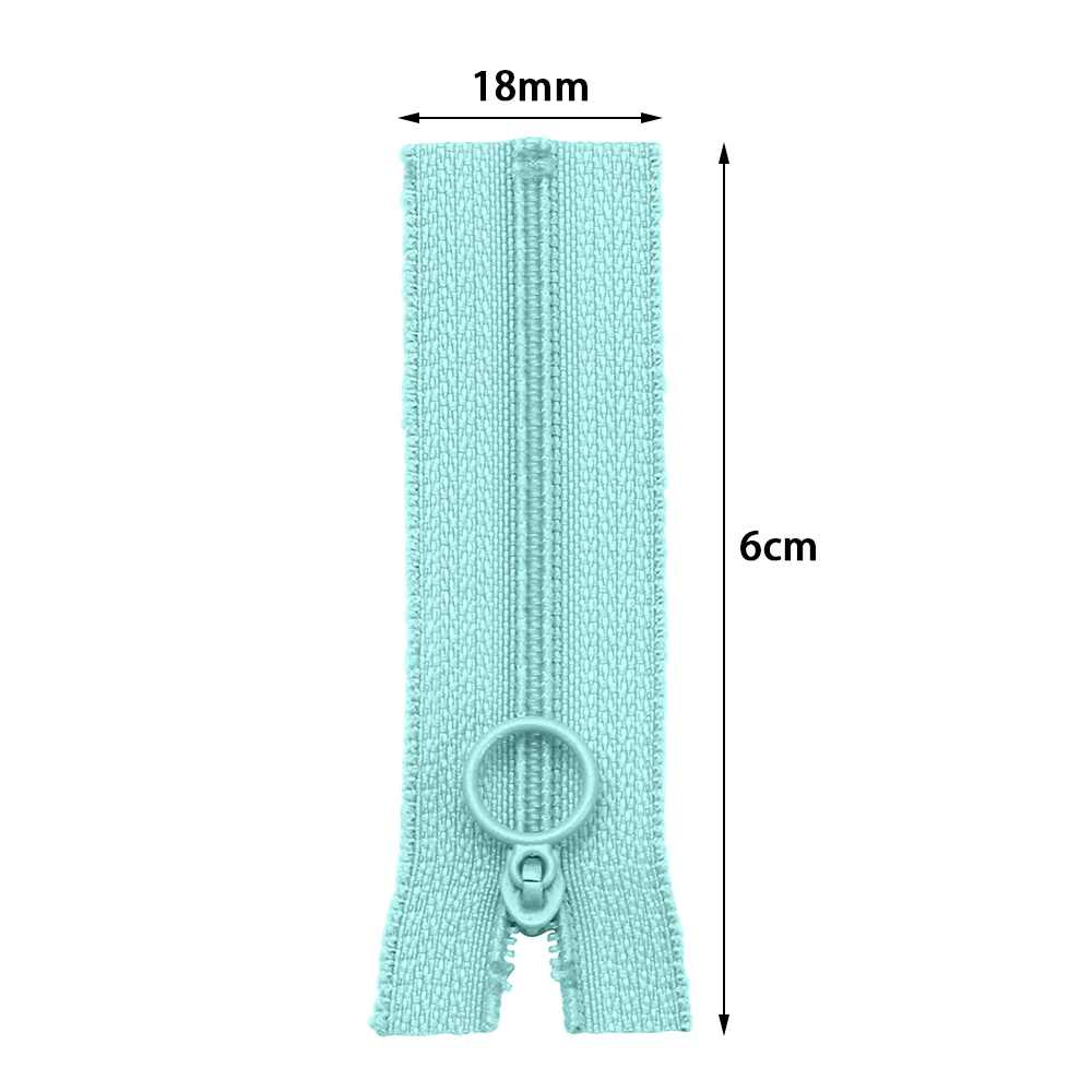 5pcs Handmade Sewing Scrapbooking Garment Zipper Mini Round Head Zippers for DIY Doll Clothes Accessories