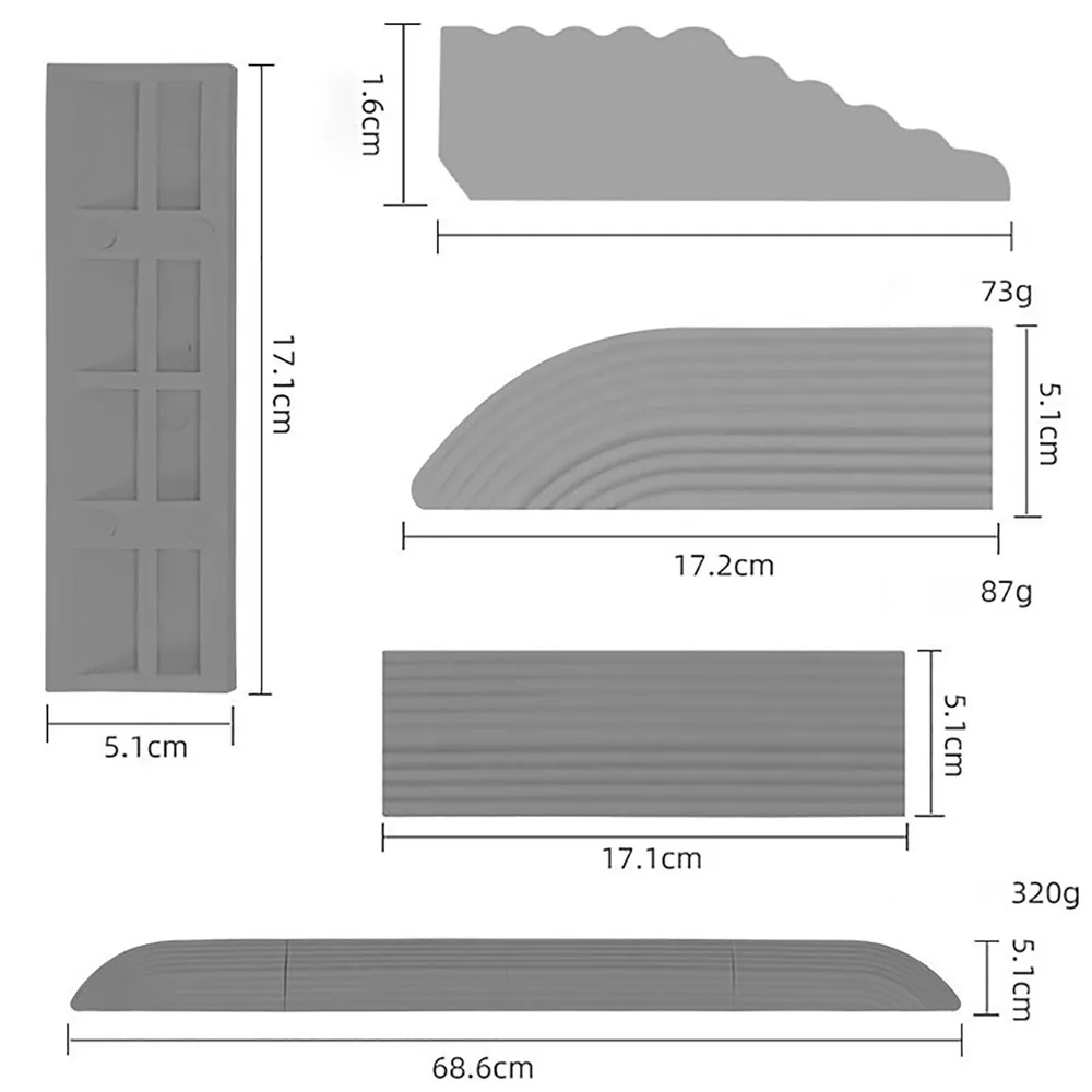 Robot Vacuum Cleaner Ramp Strip Set For ECOVACS MI Narwal Roborock Anti-slid Climbing Mat Slope way