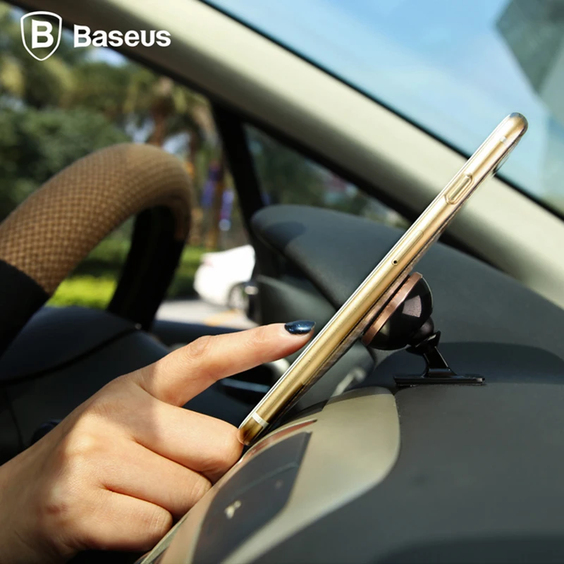 Baseus Universal Magnetic Car Phone Holder Stand For iPhone Samsung Magnet Mount Round Car Holder Dashboard Mobile Phone Holder image 3
