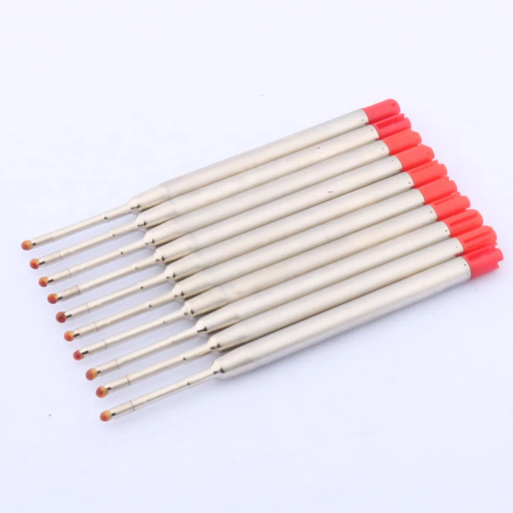 10Pc Nieuwe Metalen Kwaliteit Blauw Of Zwart Rood Inkt Refill Balpen Vulling