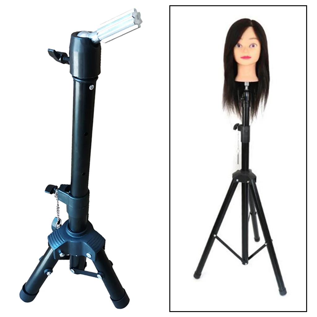 Multifunction Adjustable Mannequin Tripod Canvas Block Head Wig Display Stand Hairdressing Tripod Stand for Wig Display Making