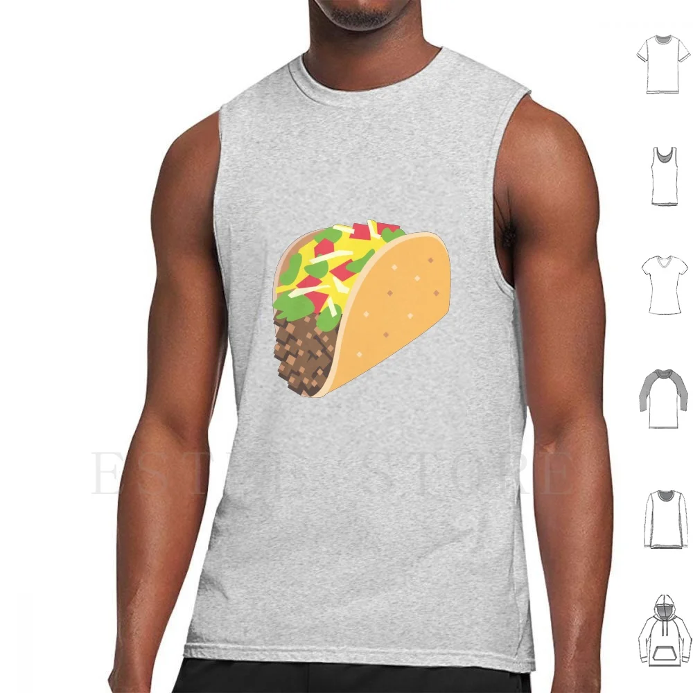 Big Taco Tank Tops Vest Sleeveless Cute Funny Sarcastic Graphic Simple Designer Smile Joke Joy Mexico Mexican Food Delicious