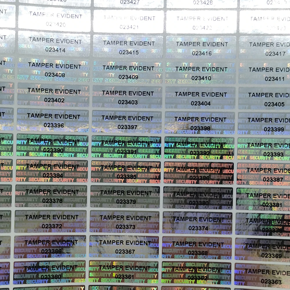 Adesivi antimanomissione ologramma, etichette di sicurezza con garanzia nulla, adesivo sigillante antimanomissione, numero di serie, 2000 pezzi