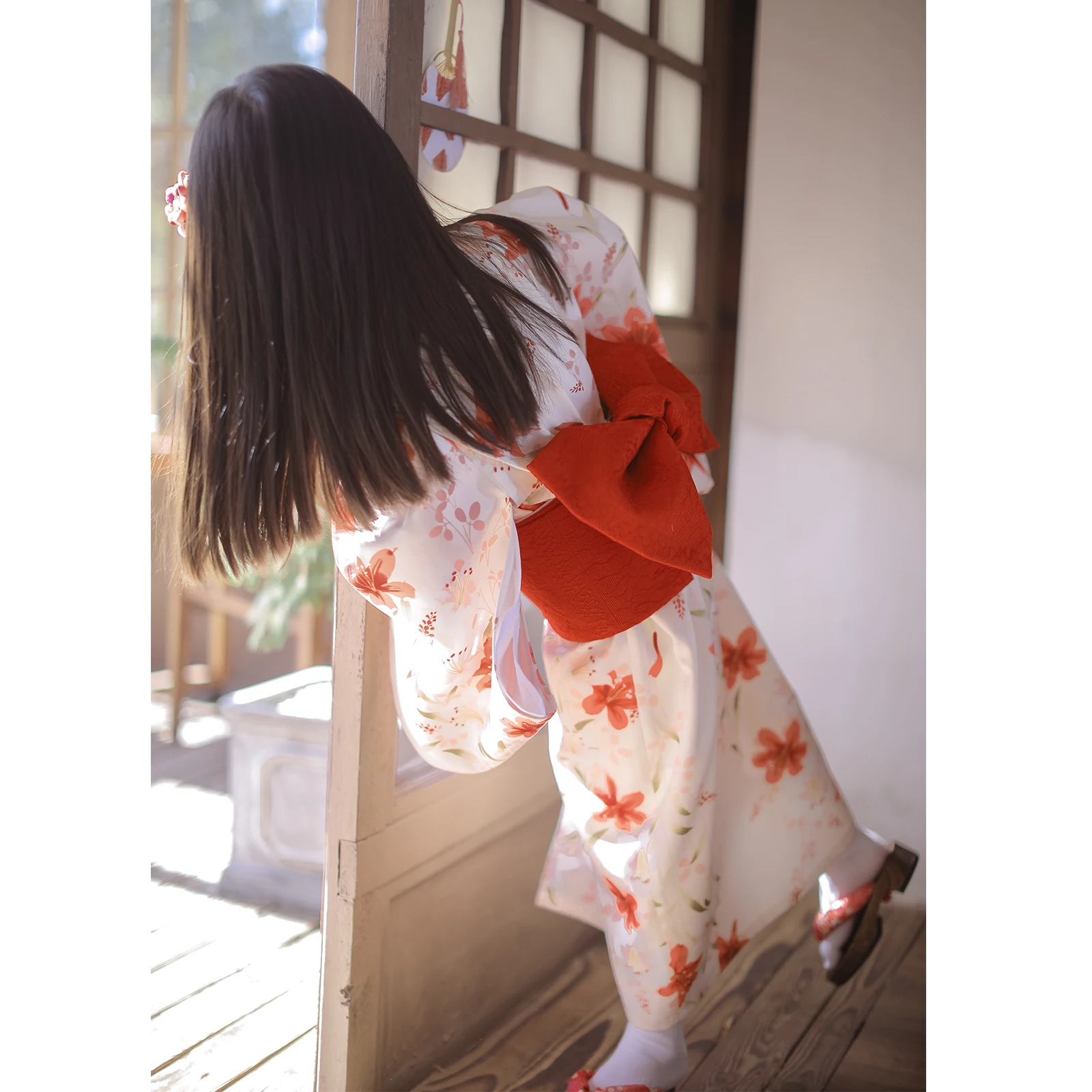 Japanese Traditional Style Children\'s Kimono Long Sleeve Kids Baby Girls Outfits Clothes Printed Yukata Costumes 1Pcs ZL890