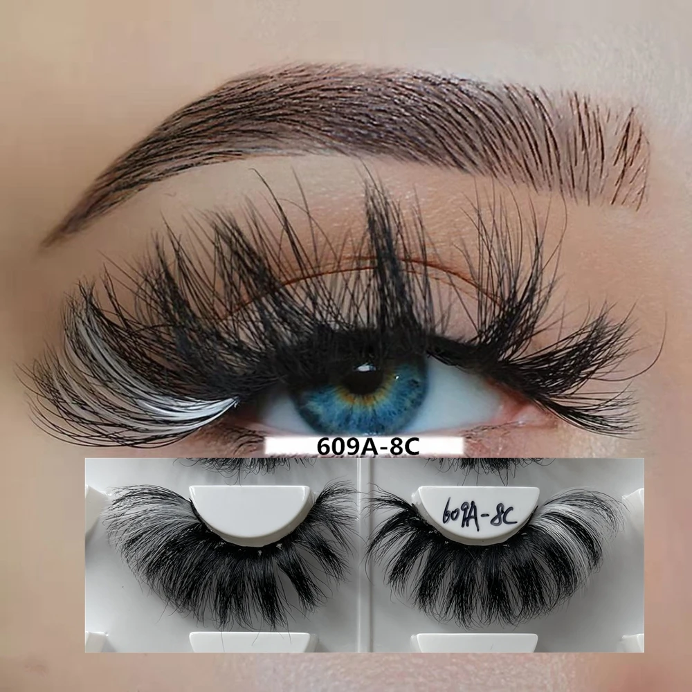 wholesale 25mm Colorful false Eyelashes Natural Real Mink fluffy  Extension Makeup Cosplay 3d 5d 100% Cruelty Free Mink Lashes