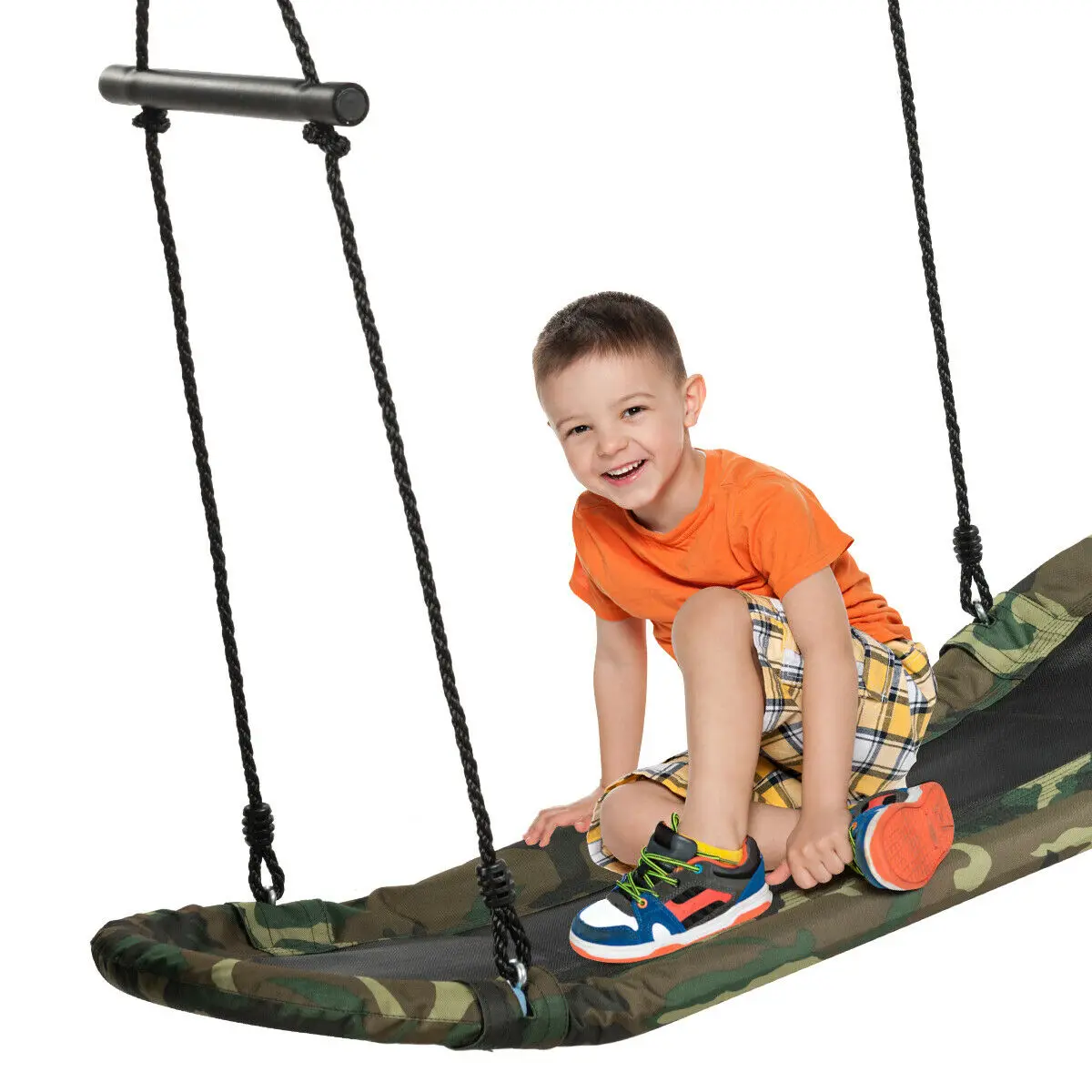 Saucer Tree Swing Surf Kids Outdoor Adjustable Oval Platform Swing Set w/ Handle  OP70325AG