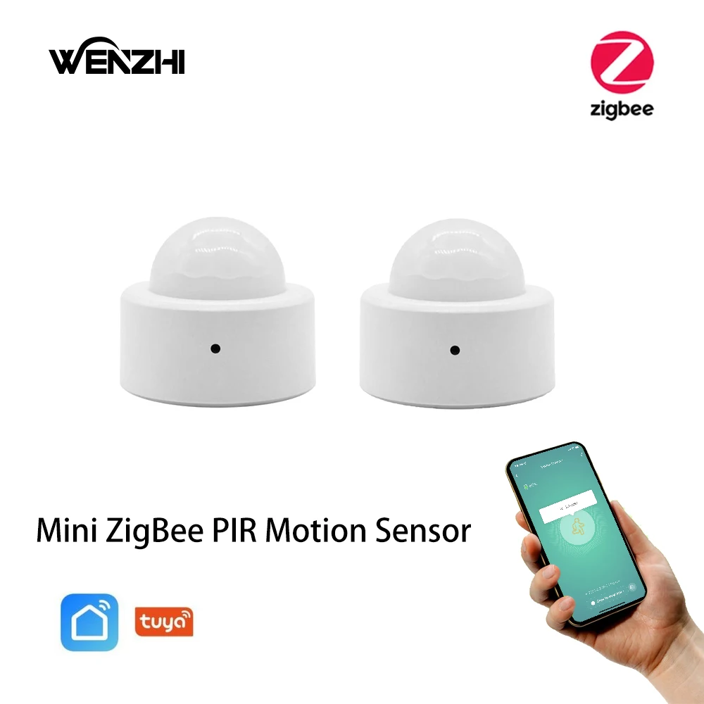 ZigBee Sensor Gerak PIR IR Otomatis Detektor Inframerah Tubuh Manusia Nirkabel Keamanan Rumah Mini Tuya Kehidupan Pintar Alexa Kompatibel