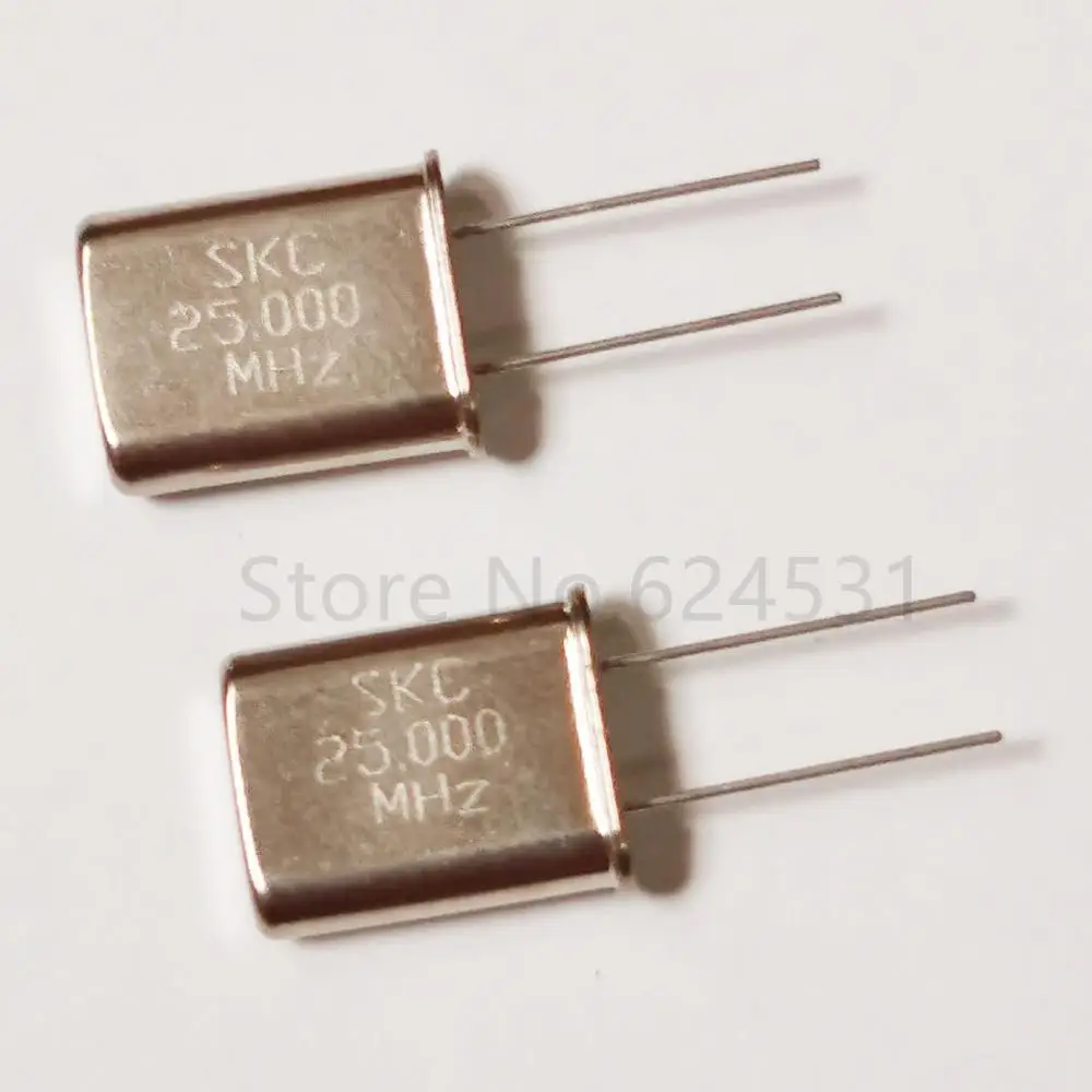 10pcs In-line passive quartz crystal HC-49U 25MHZ 25.000MHZ 25M crystal resonator