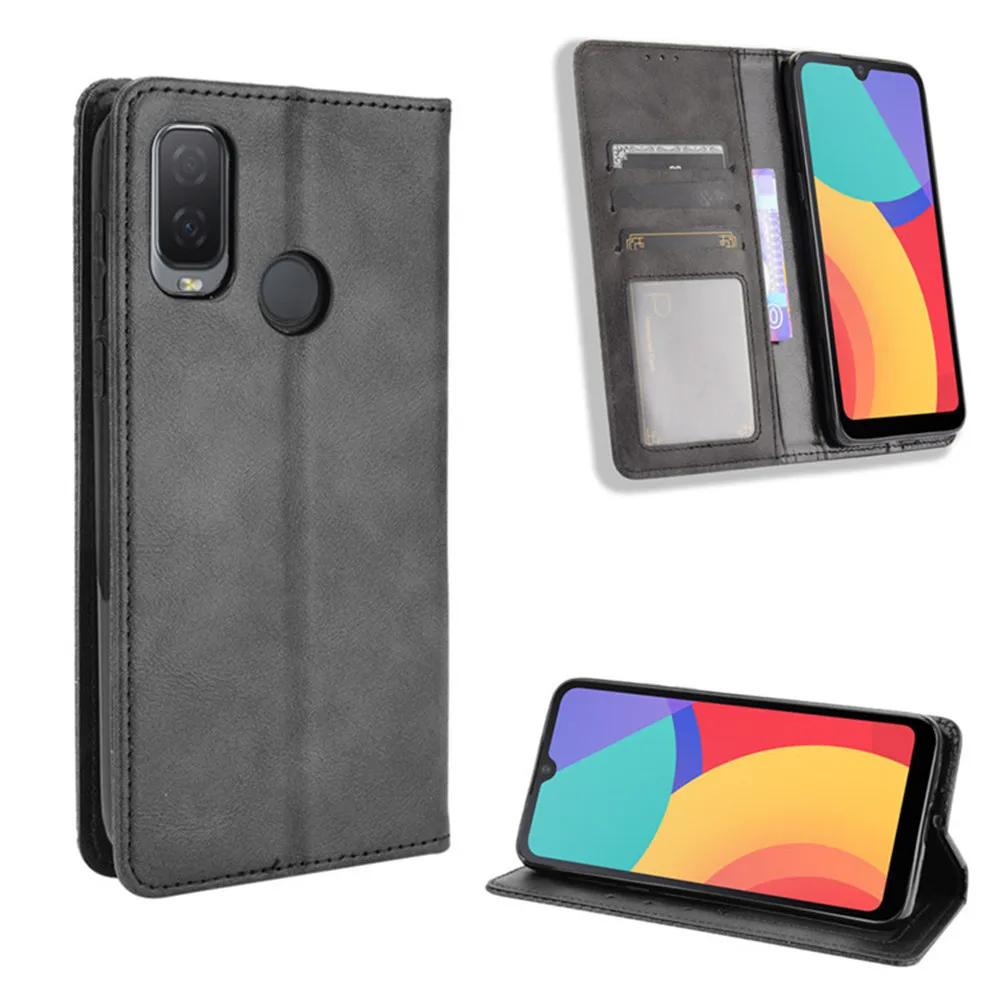 Para Alcatel 1L 2021 funda de lujo con tapa de cuero PU cartera funda de adsorción magnética para Alcatel 1L 2021 1 L Alcatel1L bolsas de teléfono