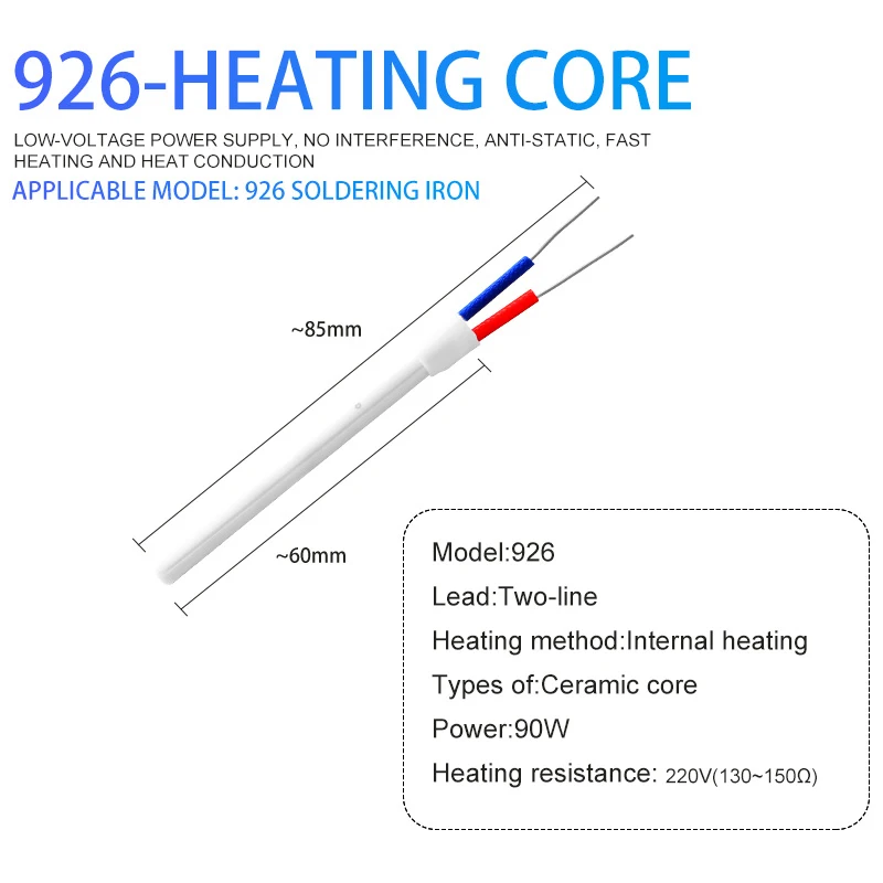 60W 90W 100W 200W Electric Soldering Iron Heat Core Adjustable Temperature Internal Ceramic Tool Parts For 907 926 927 936