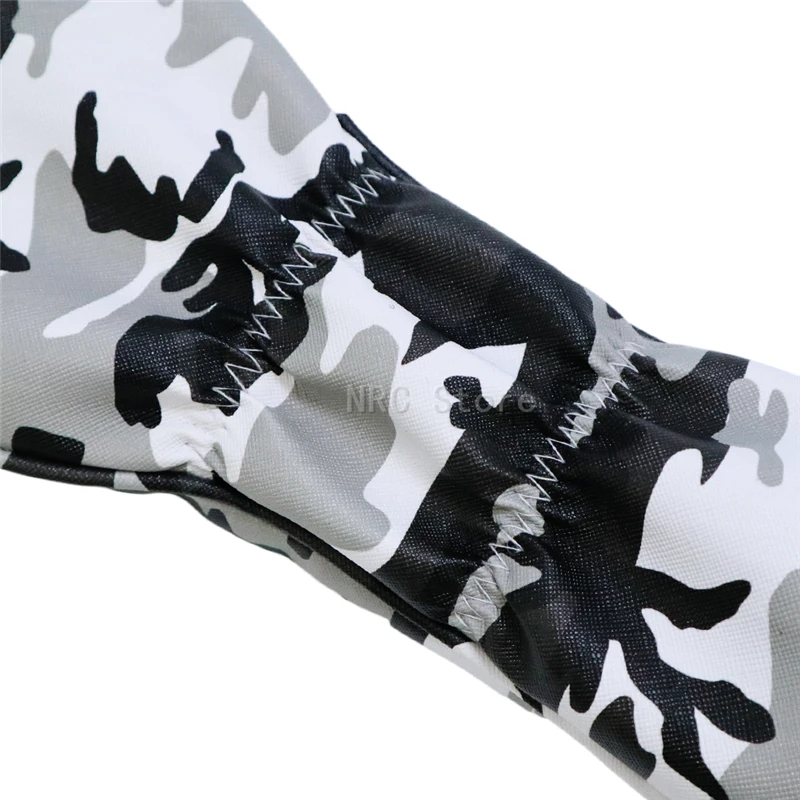 Golf Club Head Covers Set Driver Fairway Wood Hybrid #1 #3 #5 Camouflage Pattern  PU Waterproof Leather Grey Blue Brown Green