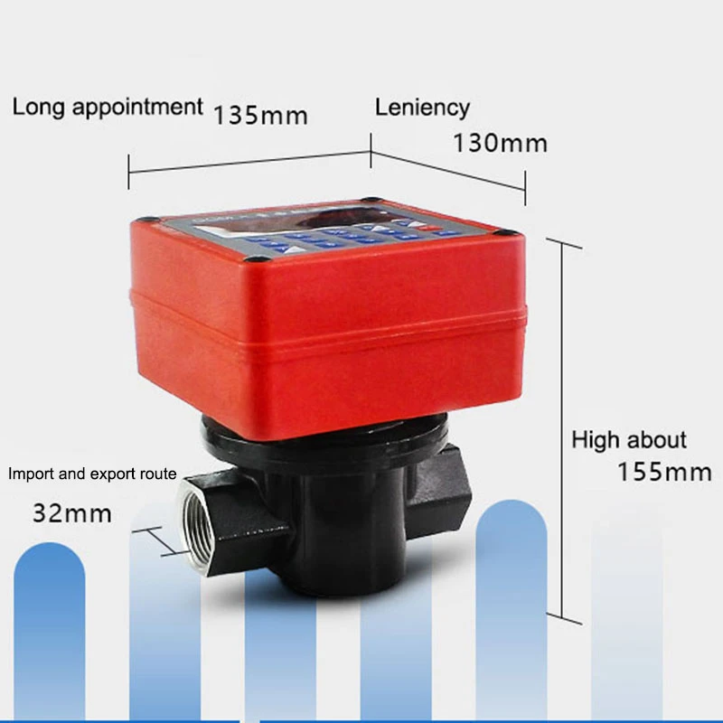 flowmeter 12V24V220V quantitative diesel flow meter electronic gear meter 1.5 inch 2 inch digital fuel gauge turbine LCD display