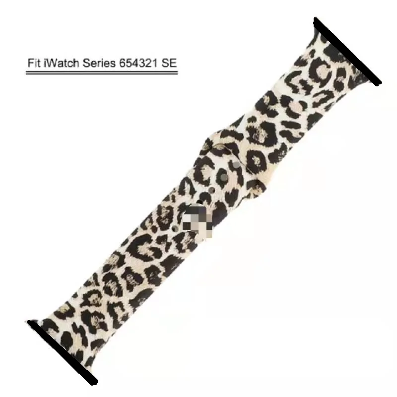 Leopard Printing Bracelet for Apple watch Band 44 40 41 45 38MM 42MM Belt For iwatch Series 7 6 SE 5 4 3 2 Women Silicone Strap