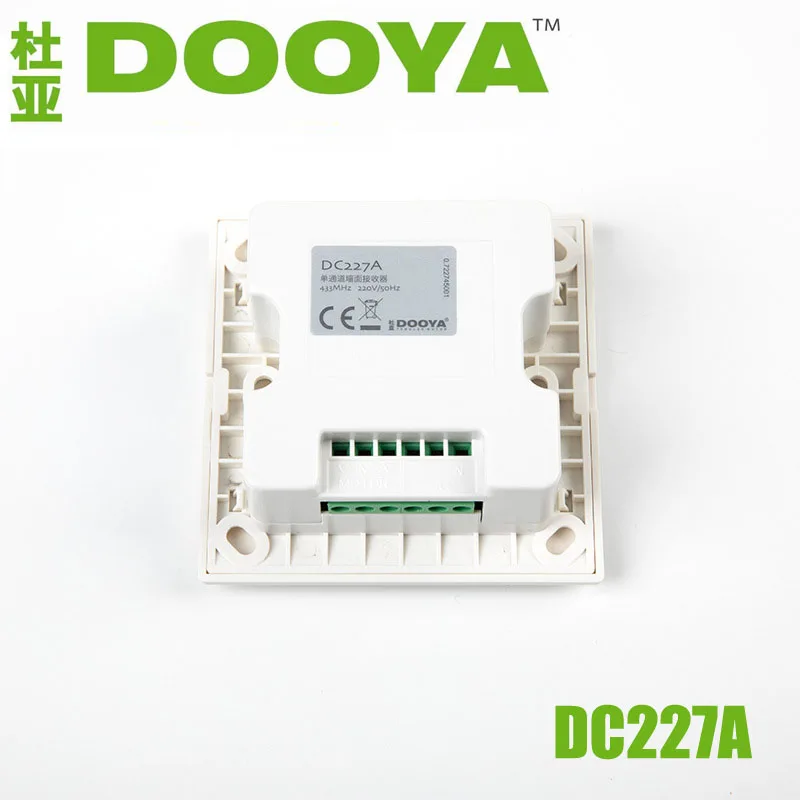 Dooya-Single Channel Wall Receiver Switch, DC227A, RF433, DC228A, Dual Channel Switch for Dooya Curtain Motor, Tubular Blinds