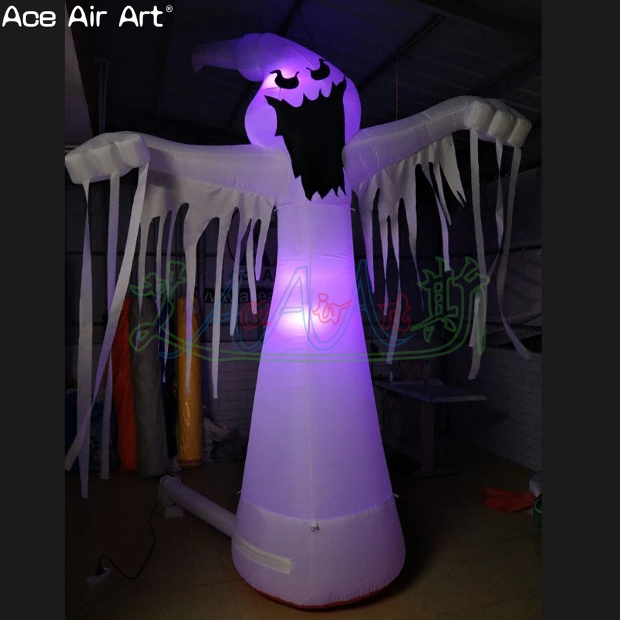 Inflatable Halloween Scary Ghost with Light for Festival Party Decoration, Outdoor Holiday Airblown, 3M, 10ft