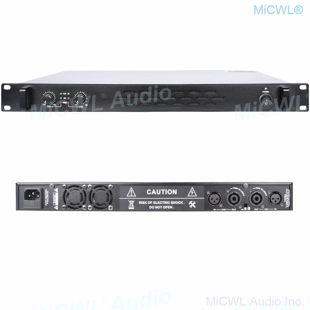 MiCWL 2 x 1300W Dual Channel Digital Power Amplifier Karaoke Microphone Adjustable 2600W Preamplifier