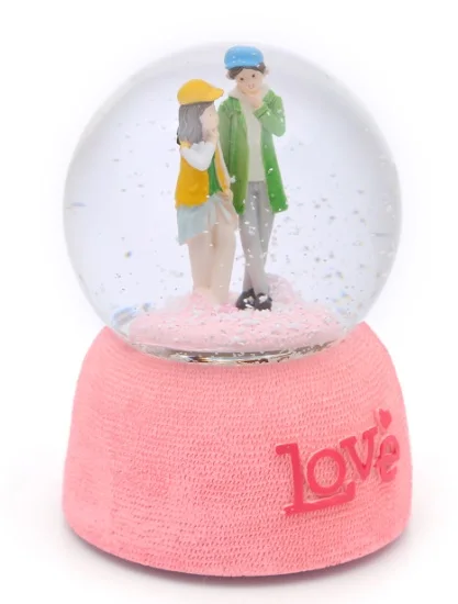 Romantic Lovers Big size Snow Globe Musical Luminous Glass Globe