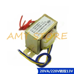 EI57*30 AC13V-0-13V 0.8A Output 20W 20VA EI Ferrite Core Input 220V 50Hz Vertical Electric Power Transformer