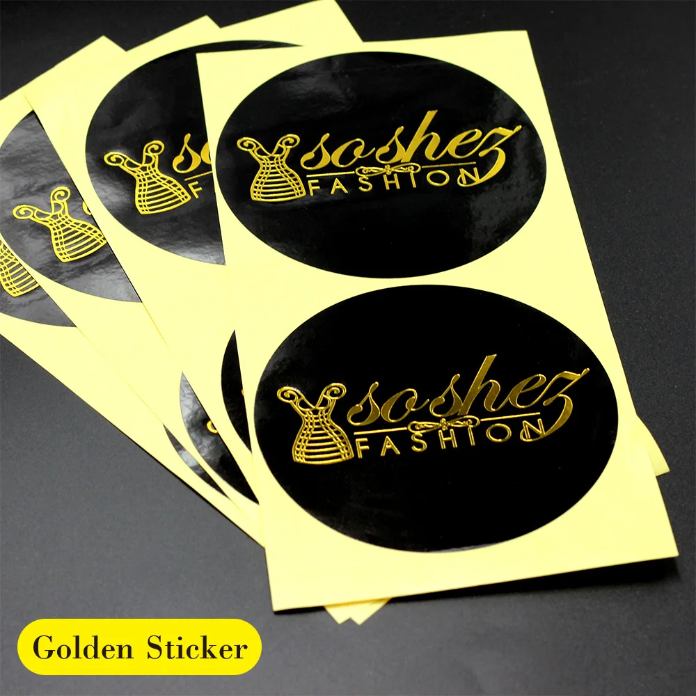 Customized golden stickers and customized logo Design your own stickers personalized stickers wedding stickers 3-10cmTransparent