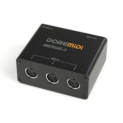 DOREMiDi MIDI Host Box Adapter MIDI MERGE-3 gitara pięć interfejs wtykowy konwerter części do gitary i akcesoria