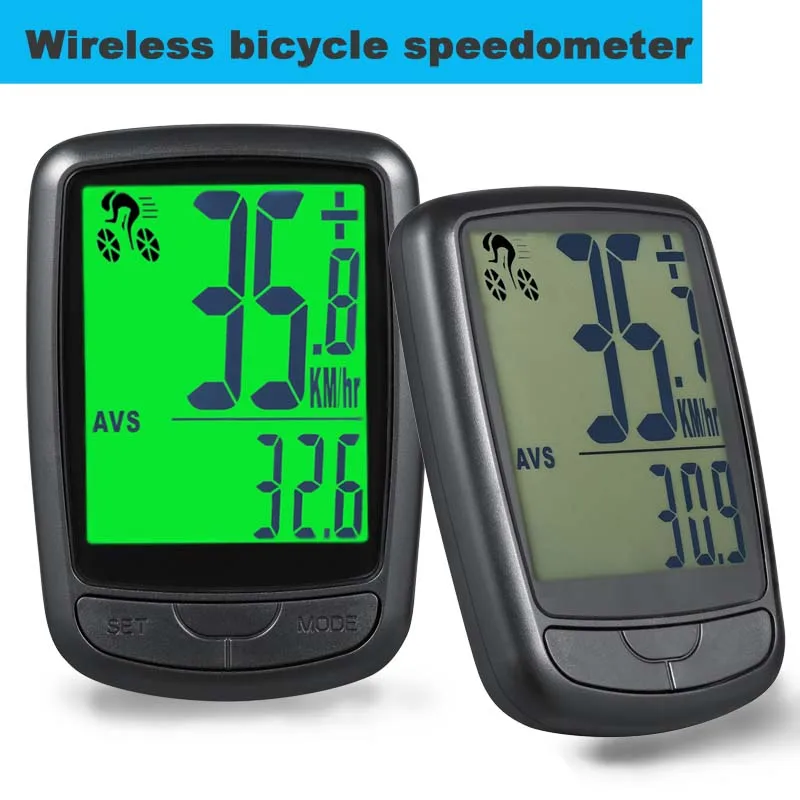 Computer per biciclette wireless, tachimetro per bicicletta impermeabile, grande schermo, contachilometri digitali a LED, MTB, temperatura,