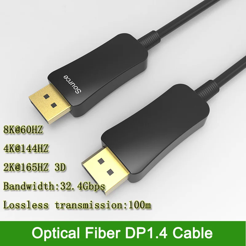 

Displayport to displayport Optical fiber cable 8K@60Hz for HD computer TV connected projector display HDR signal conversion line