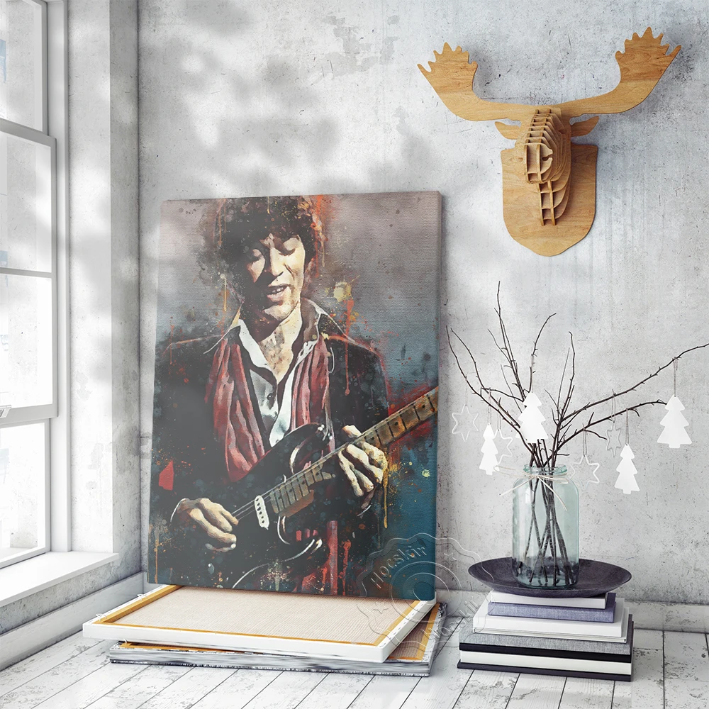 Americana Music Sect Rock Music Robbie Robertson Art Poster, Canada Musician Robertson Watercolour Mural, Bar Pub Club Art Decor