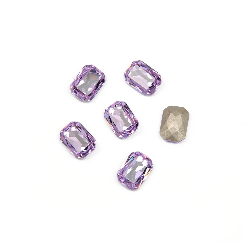 CTPA3bl 4627 Fashion Crystals Rhinestones Violet Color Octagon Shape 3D Fancy Glass Stones For 3D Nails Art Decorations