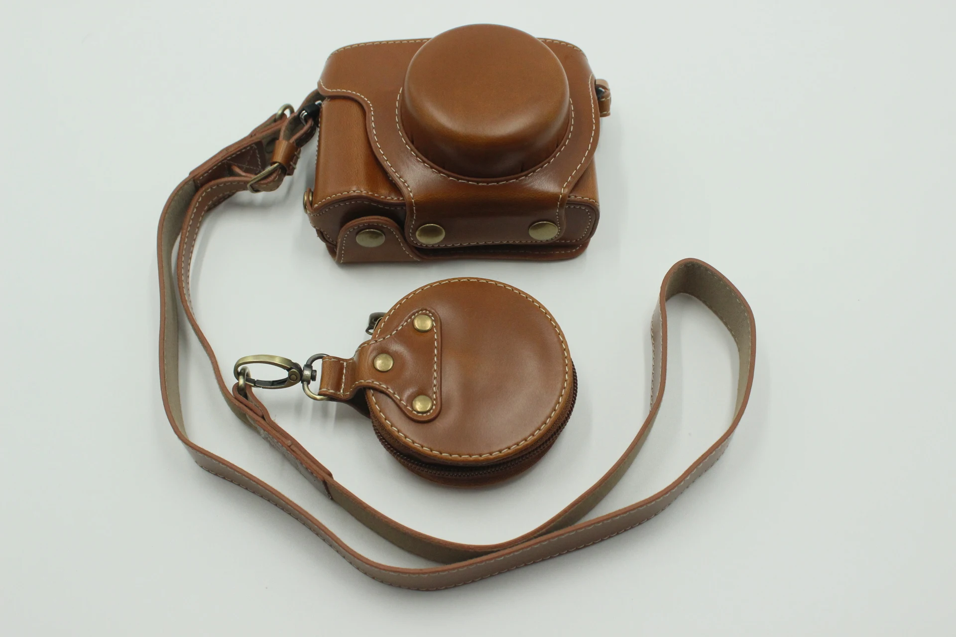 حقيبة كاميرا حقيبة بولي Leather جلدية خمر حزام الكتف الحقيبة حماية حمل غطاء ل أوليمبوس القلم E-P7 EP7 14-42 مللي متر عدسة