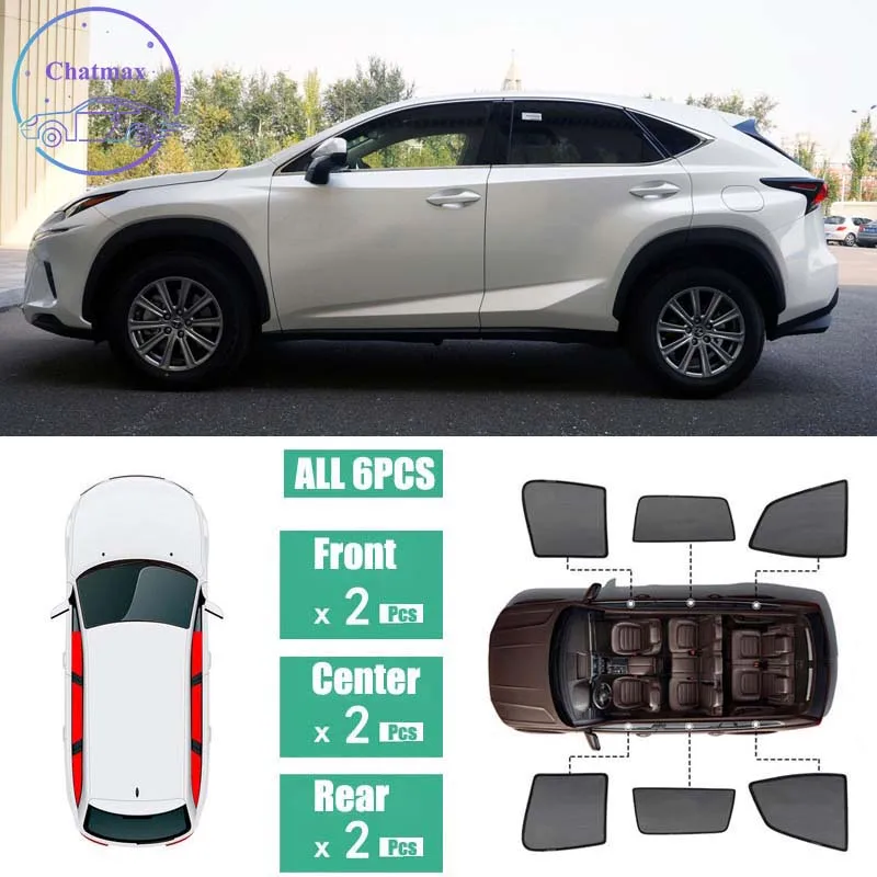 For Lexus NX 2015-2019 Window Sunshade UV Protection Ray Blocking Mesh Laser Block Black Net Yarn