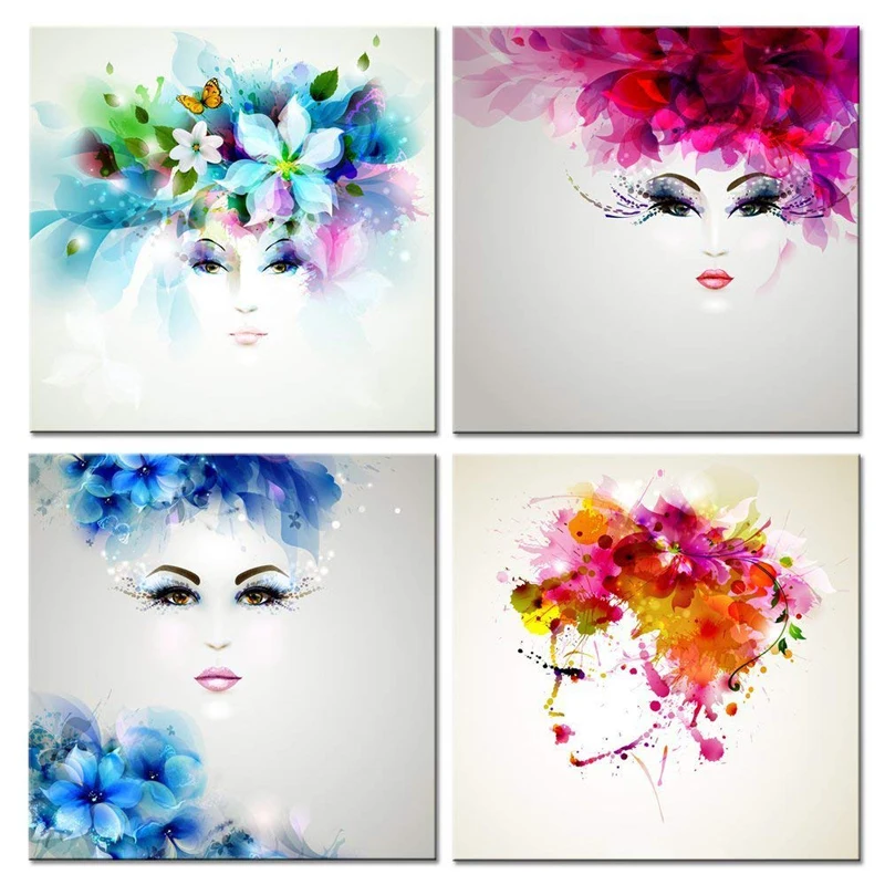 

Diy Diamond Painting Abstract Woman Flowers and Butterfly girl Cross Stitch kit Mosaic Full Square 5D Diamond embroideryZP-2496