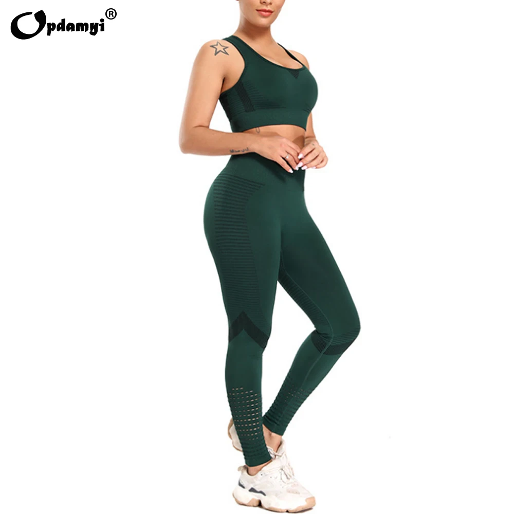 Women Seamless Yoga Wear Tank Top Suit Sportswear Sports Bra Leggings 2 Piece Set Gym Clothes Female Homebody Fitness Costume XL