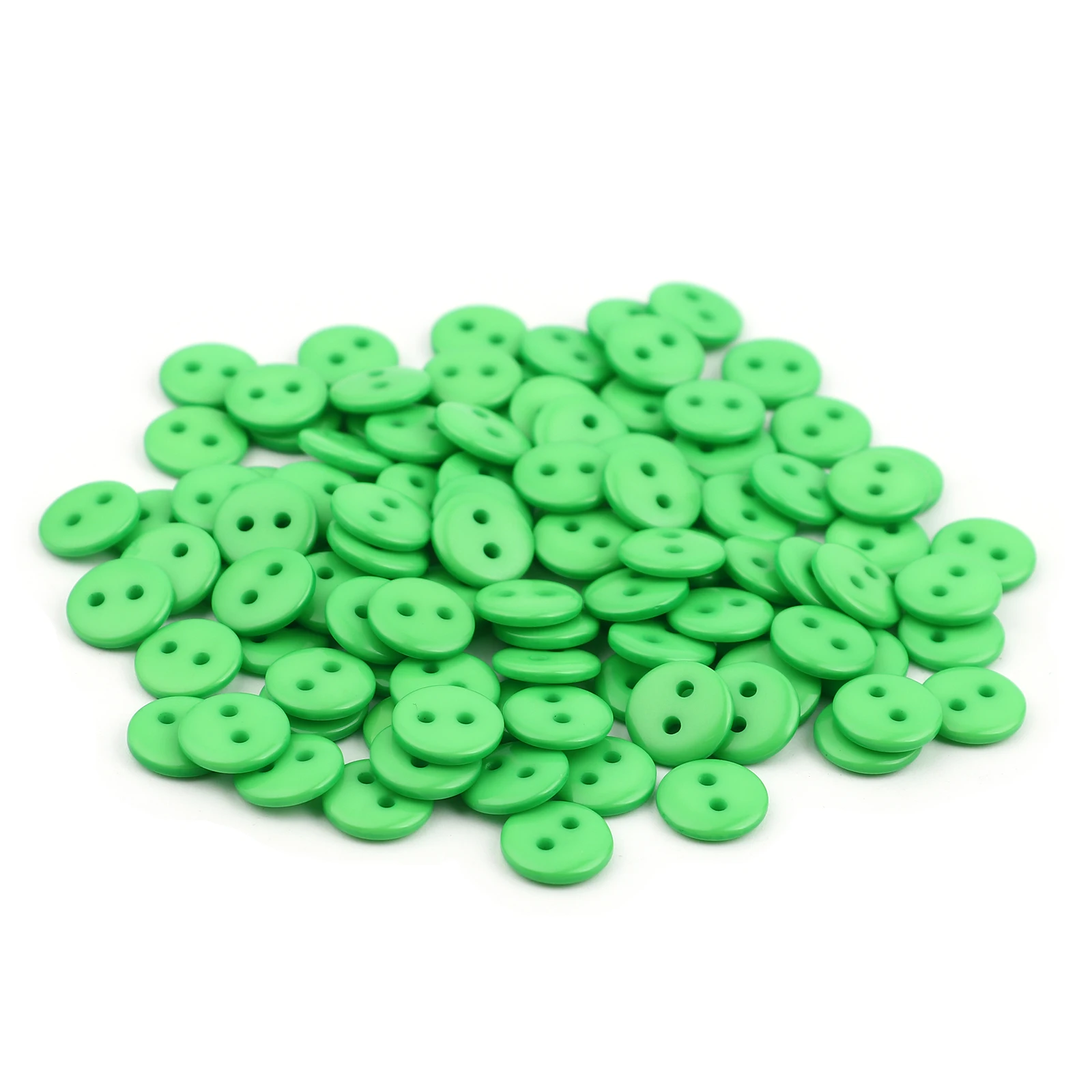 100 PCs 10mm Resin Sewing Buttons Scrapbooking Round 2 Holes Colorful Button For Scrapbooking Apparel Crafts DIY Decoration