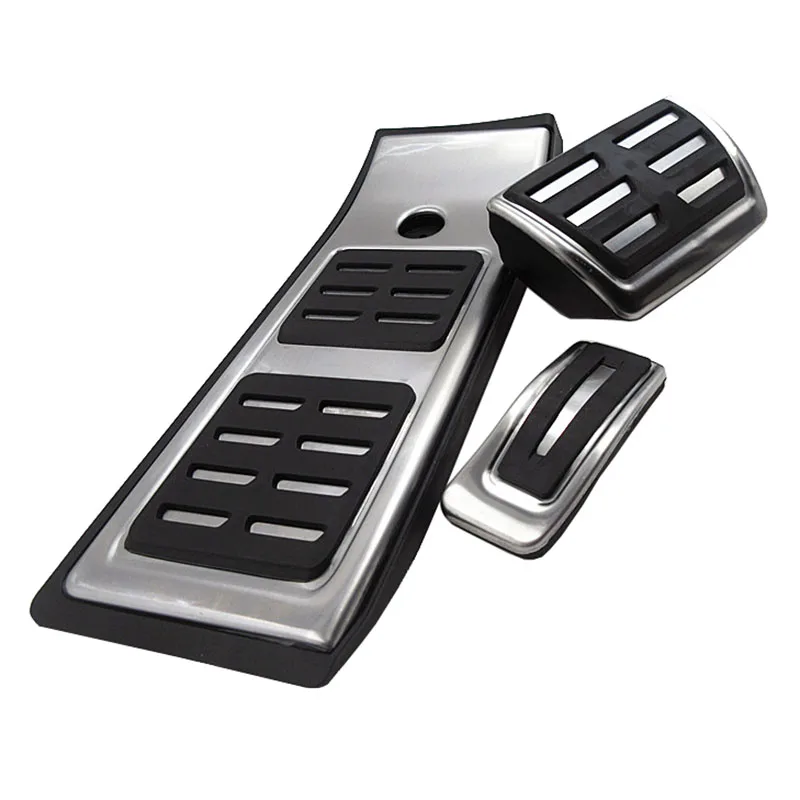 For Audi Q5 FY 2018-2021 Car Interior AT Automatic High Quality Stainless Steel Fuel Brake Footrest Pedal Cover Cap Pad Trim Kit