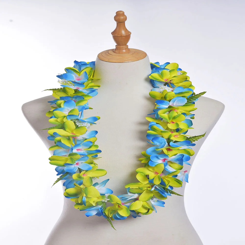 

NEW COLOR Free Shipping 50PCS/lot HL0001A-5 100CM Silk Plumeria Lei Hawaii Hula Girl Dancer Tropical Flower Party Women Wear