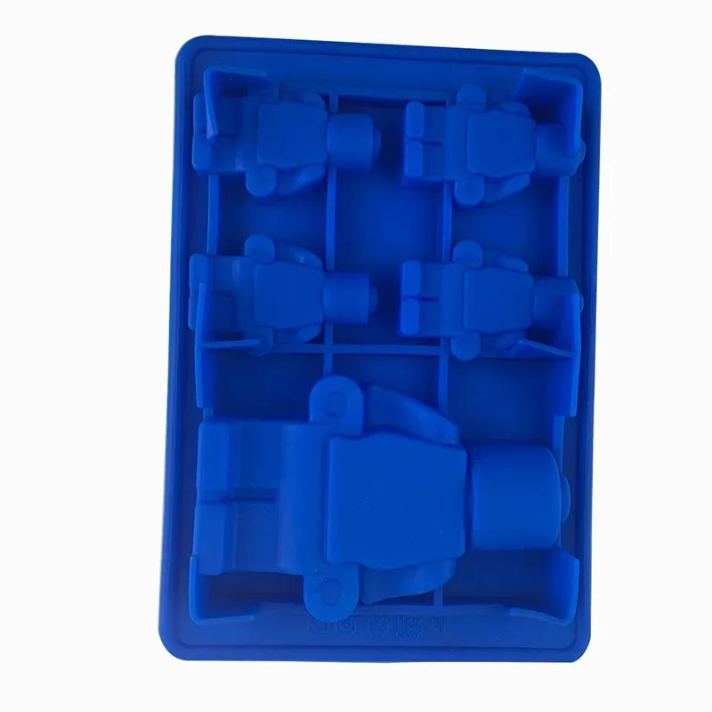 Silicone Cake Mold Chocolate Cookie Fondant Mold Robot Building Blocks DIY Ice Craem Mould Cake Decoration Kitchen Baking Tools