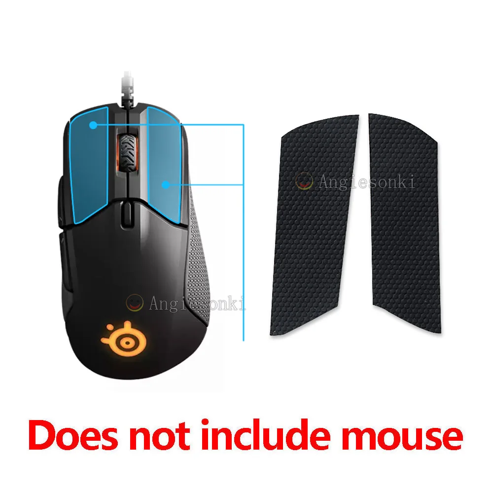 2Sets Top shell Panel Cover Case Stickers/Grip Tape Antiskid For Steel.series RIVAL 310 mouse