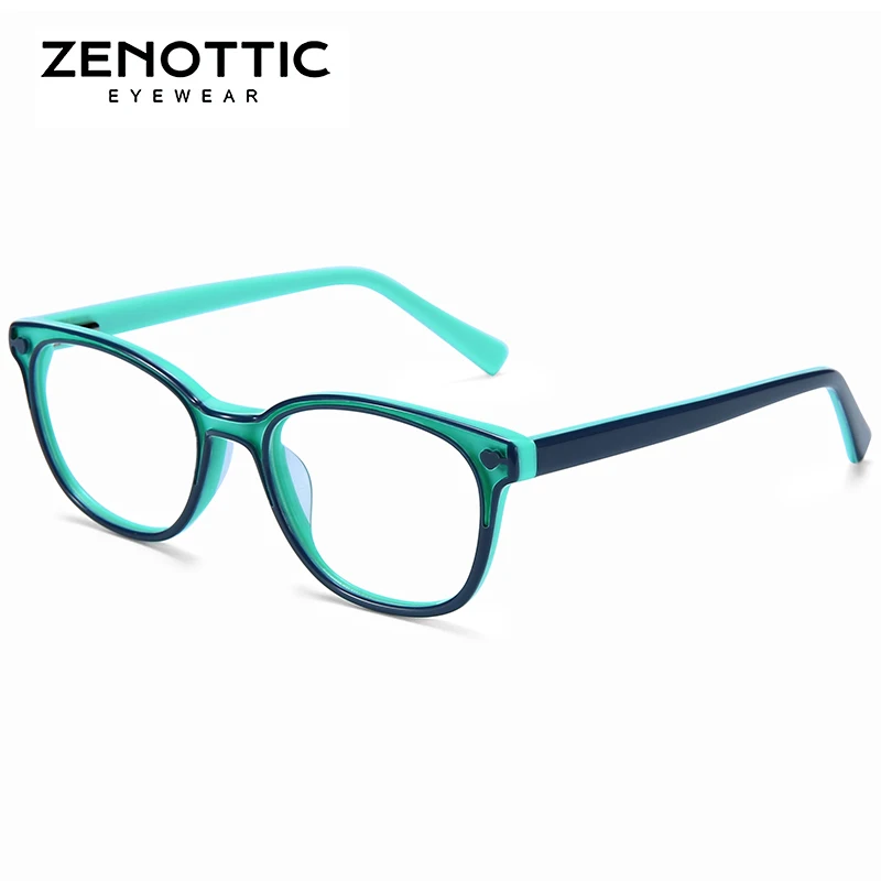 ZENOTTIC Acetate Children Glasses Frames Girls Boys Myopia Optical Spectacles Anti Blue Ray Lens Myopia Prescription Eyeglasses