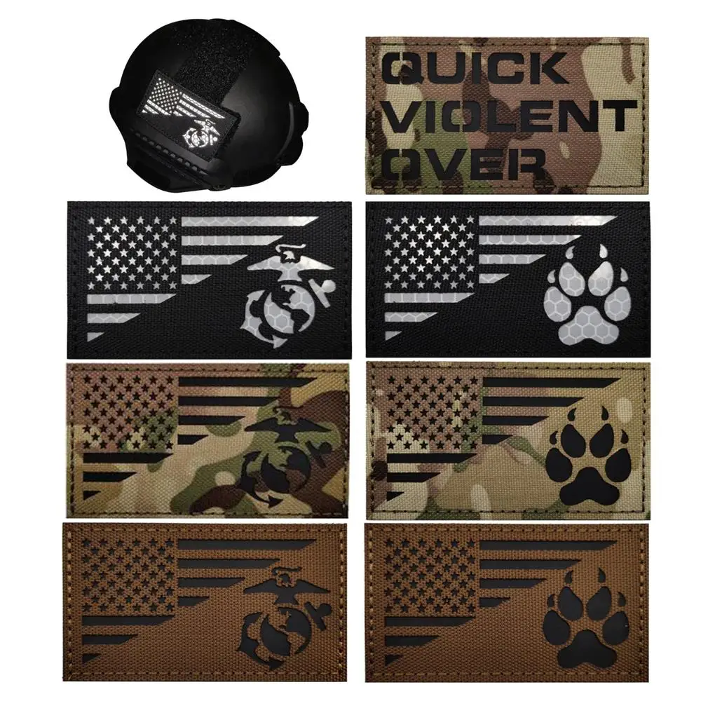 US Army Reflective Patch Armband Badge Eagle Paw Special Force Quick Violent Over Sewing Applique Tactical Patches