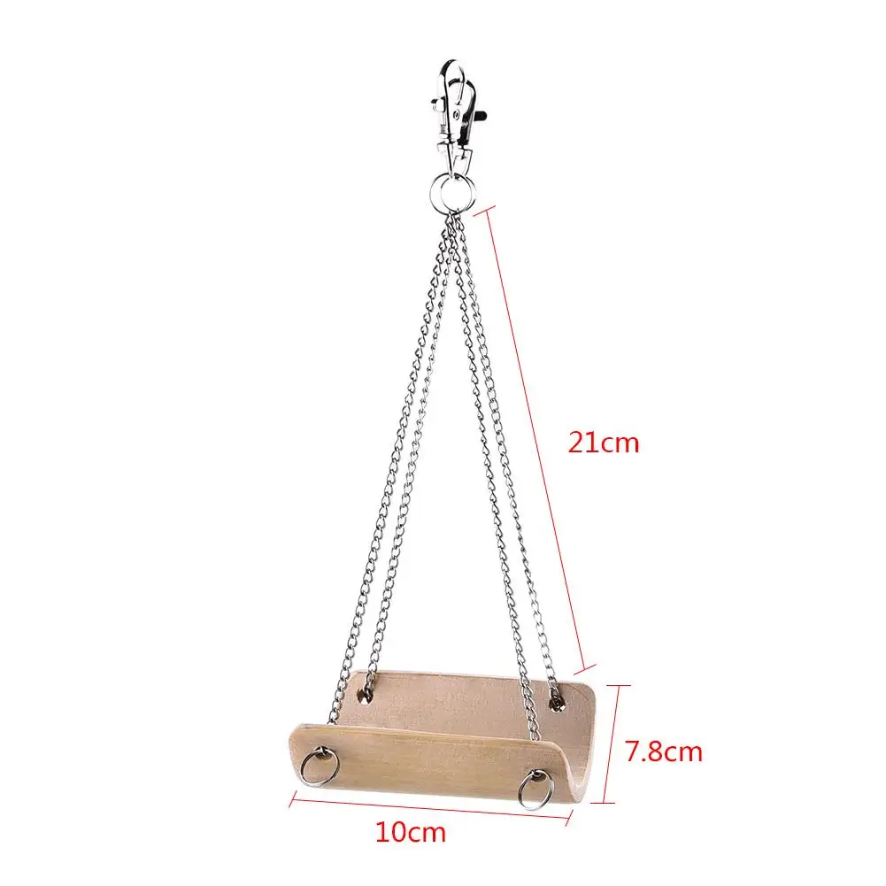 Hamster Toys Swing Hanging Gadget Wooden Cage Accessories Supplies Amuse Mouse Wooden Swing For Hamest Guinea Pig Small Pet Toy