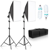 Softbox Photography Lighting Kit Continuous 50CM*70CM E27 Soft Box Bulb  2M Light Stand Photo Studio Lights for Camera Shooting