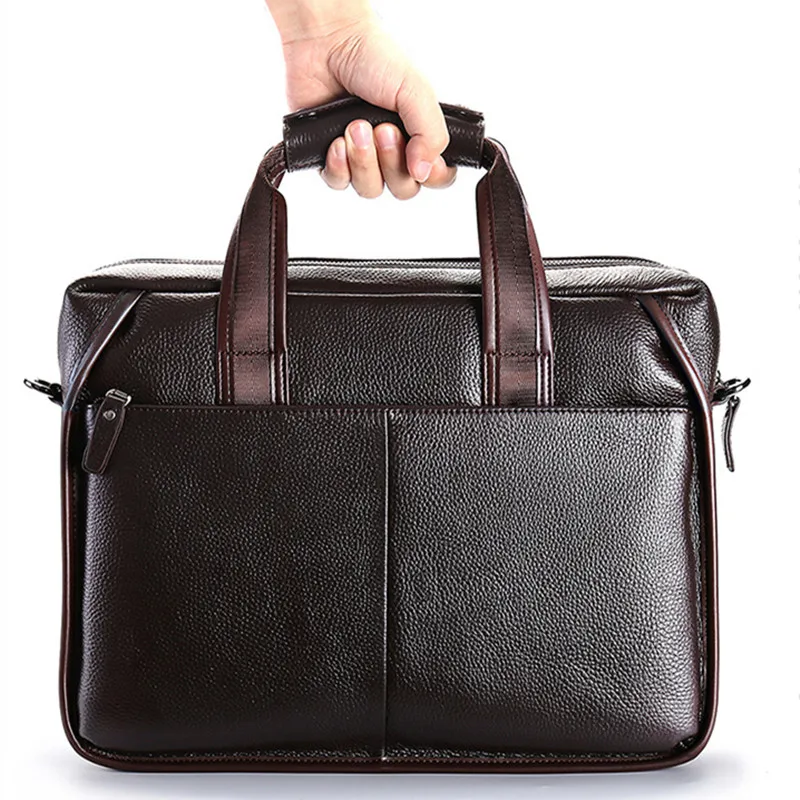 Luxury men vintage genuine leather briefcase business laptop bags men designer handbags messenger bag high quality bolso hombre