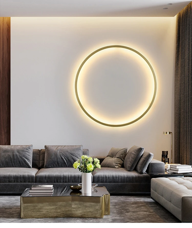 Simple Circle Background Decoration Lamps New Modern LED Wall Lights Living Room Bedroom Bedside Aisle Corridor Indoor Lighting