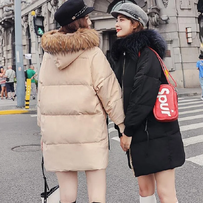 Big 2023 Fur New Collar Grey Duck Down Jacket Women's Long Puffy Jackets Winter Womens Korean Coat Parka Sobretudo KJ455