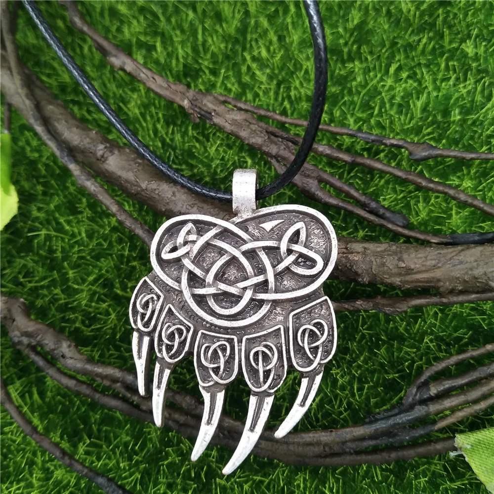 Ancient Slavic God Veles Amulet Talisman Bear Paw Pendant Male Necklace