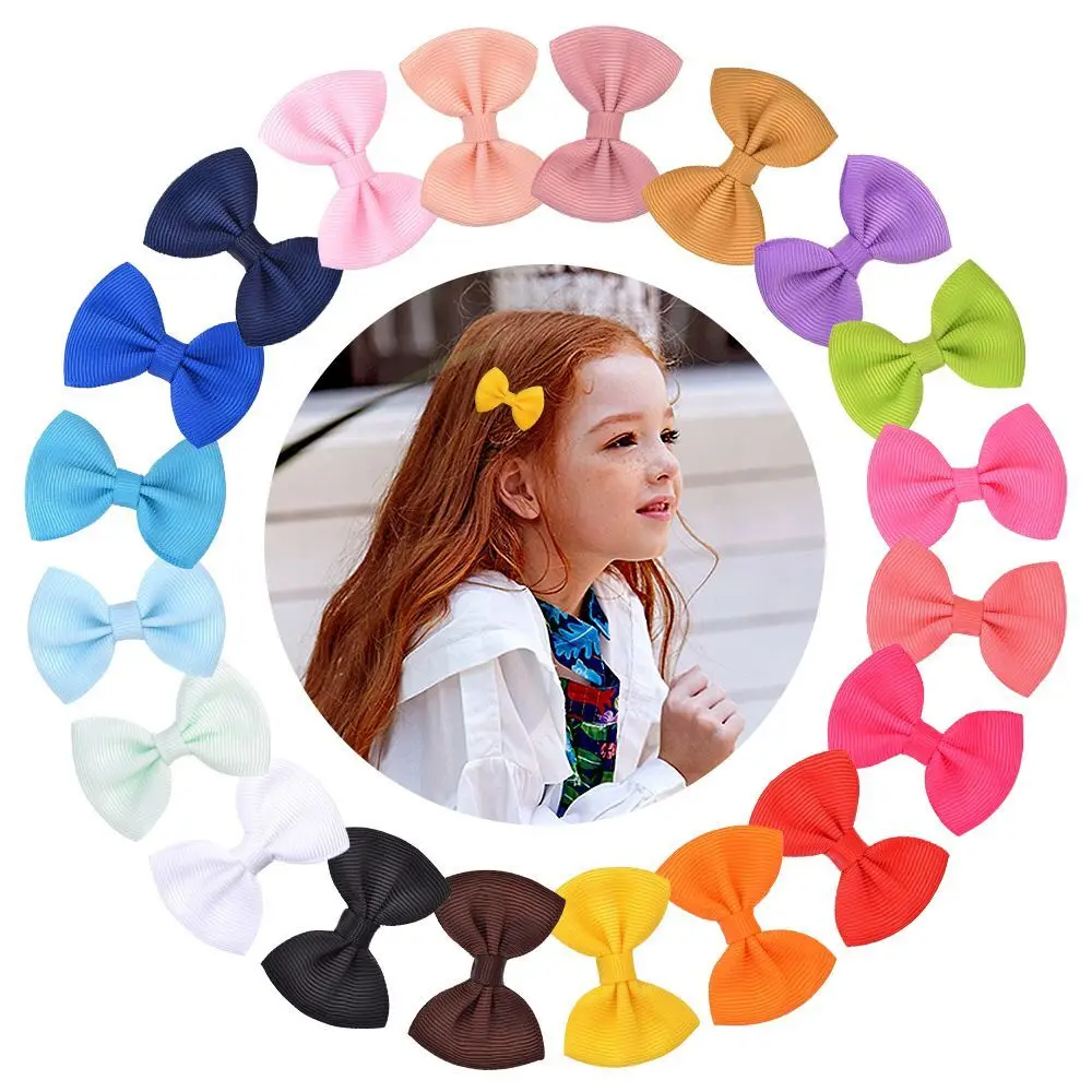 

On Sale 120pc/lot Mini 1.8“ Grosgrain Boutique Ribbon Bows with Clips for Girls Hairgrips Children Photo Shoot Hair Accessories