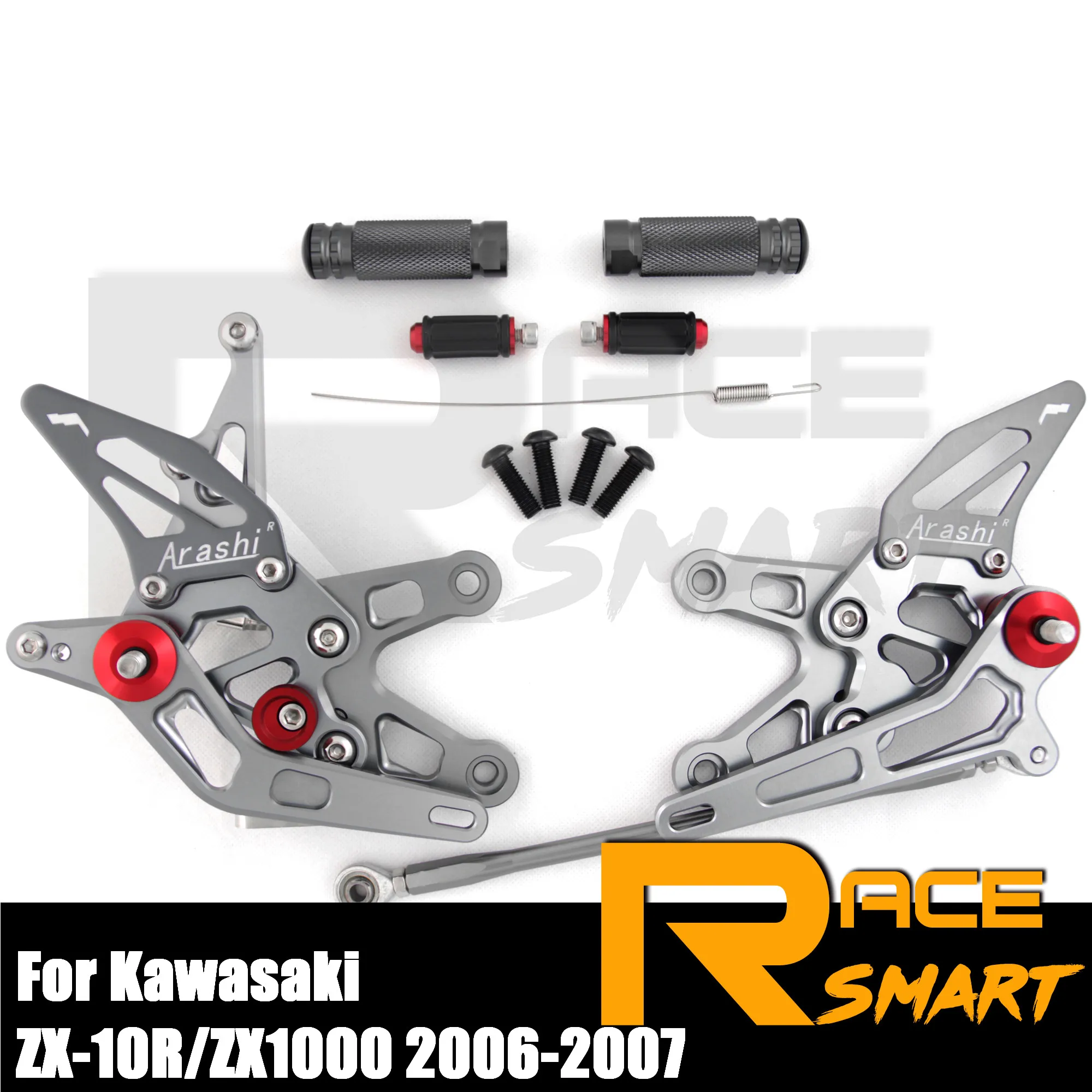 

ZX-10R ZX1000 2006 2007 Motorcycle CNC Adjustable Rearset Footrests FootPegs Rear Set For KAWASAKI ZX10R ZX-1000 ZX 10R 1000 New